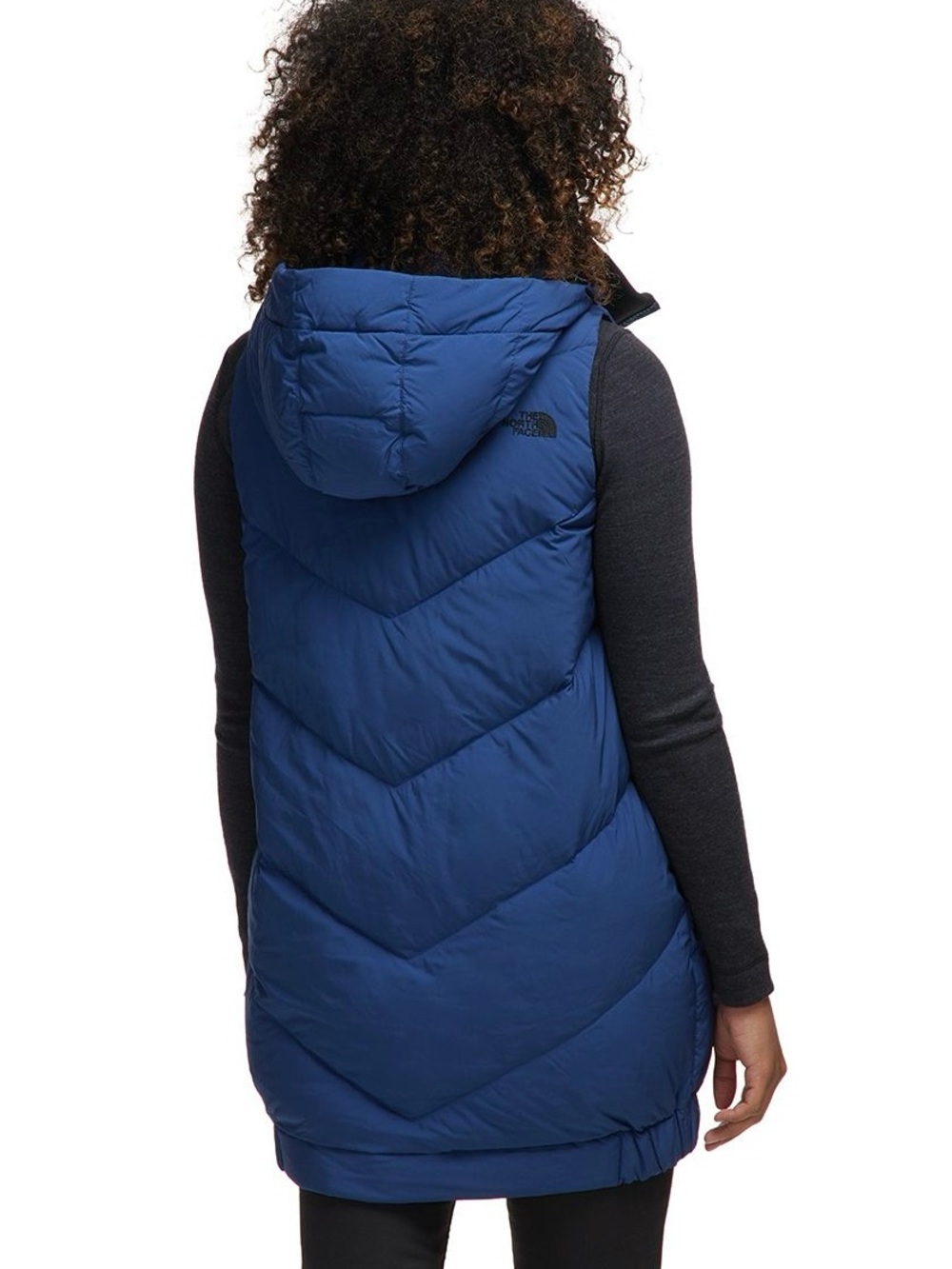 The North Face Women's Blue Long Puffer Vest - Picture 2 of 9